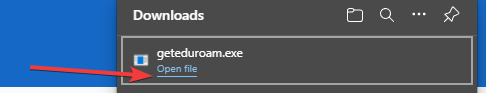 Eduroam Step 2. Open the downloaded file.