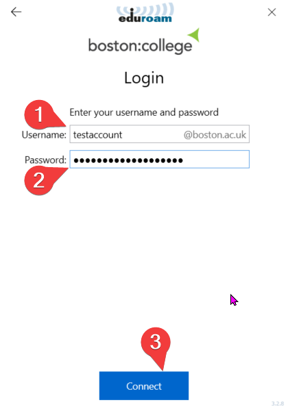 Eduroam Step 6. Sign into Eduroam using your college login.